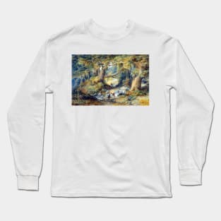 Crossing the Teremakau River 1869 New Zealand, Nicholas Chevalier Long Sleeve T-Shirt